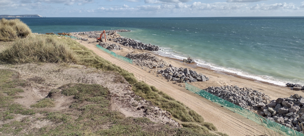 Hengistbury Head New long Groyne Construction Site